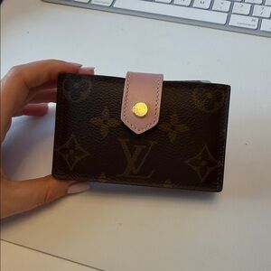 Louis Vuitton Monogram Gusset Card Holder Rose Ballerine